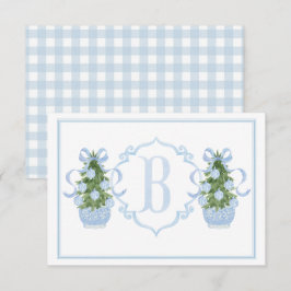 Preppy Southern Blue Chinoiserie Tree Baby shower Bedankkaart