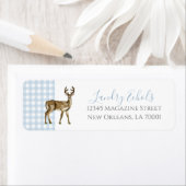 Preppy Southern Blue Deer Adresetiketten Etiket (Insitu)