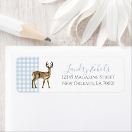 Preppy Southern Blue Deer Adresetiketten Etiket
