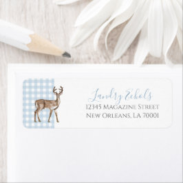 Preppy Southern Blue Deer Retour Adreslabels Etiket