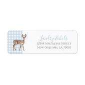 Preppy Southern Blue Deer Retour Adreslabels Etiket (Voorkant)
