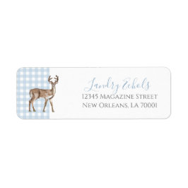 Preppy Southern Blue Deer Retour Adreslabels Etiket