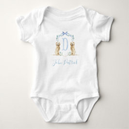 Preppy Southern Blue Dog Boy Baby shower Baby Romper