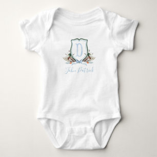 Preppy Southern Blue Duck Boy Baby shower Baby Romper