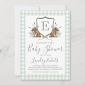 Preppy Southern Boy Hunting Duck Dog Baby shower Kaart (Voorkant)