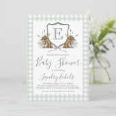Preppy Southern Boy Hunting Duck Dog Baby shower Kaart (Staand voorkant)