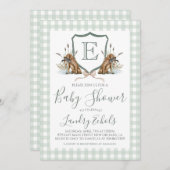 Preppy Southern Boy Hunting Duck Dog Baby shower Kaart (Voorkant / Achterkant)