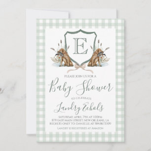 Preppy Southern Boy Hunting Duck Dog Baby shower Kaart