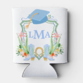 Preppy Southern Cowgirl Monogram Afstuderen Blikjeskoeler (Achterkant)