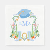 Preppy Southern Cowgirl Monogram Afstuderen Servet (Voorkant)