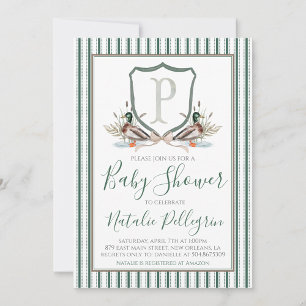 Preppy Southern Duck Boy Baby shower Kaart