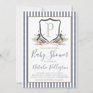 Preppy Southern Duck Boy Baby shower Kaart