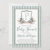 Preppy Southern Duck Boy Baby shower Kaart (Voorkant)