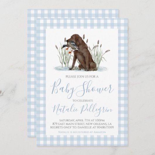 Preppy Southern Duck Hunter-Baby shower Kaart (Voorkant / Achterkant)