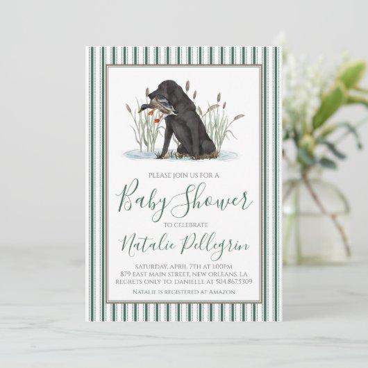 Preppy Southern Duck Hunter-Baby shower Kaart (Staand voorkant)