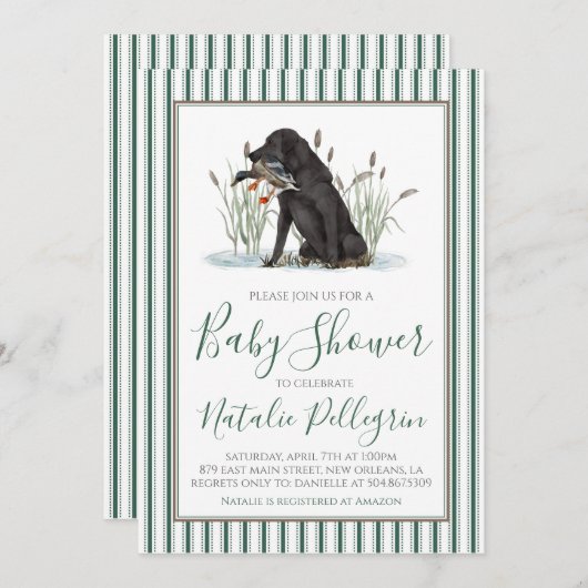 Preppy Southern Duck Hunter-Baby shower Kaart (Voorkant / Achterkant)