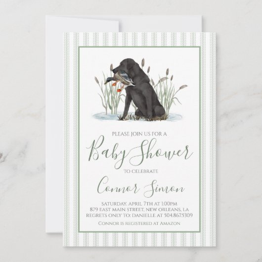 Preppy Southern Duck Hunter-Baby shower Kaart (Voorkant)