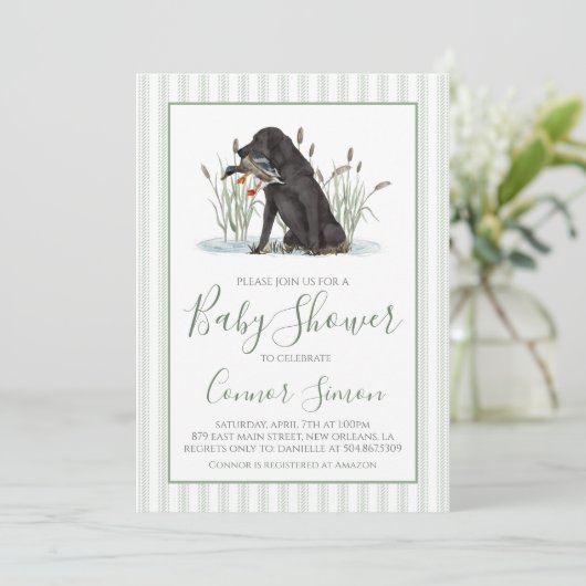 Preppy Southern Duck Hunter-Baby shower Kaart (Staand voorkant)