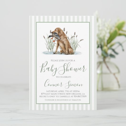 Preppy Southern Duck Hunter-Baby shower Kaart (Staand voorkant)
