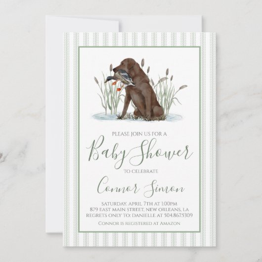 Preppy Southern Duck Hunter-Baby shower Kaart (Voorkant)