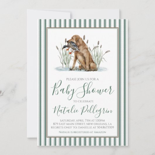 Preppy Southern Duck Hunter-Baby shower Kaart (Voorkant)
