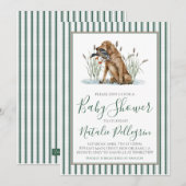 Preppy Southern Duck Hunter-Baby shower Kaart (Voorkant / Achterkant)