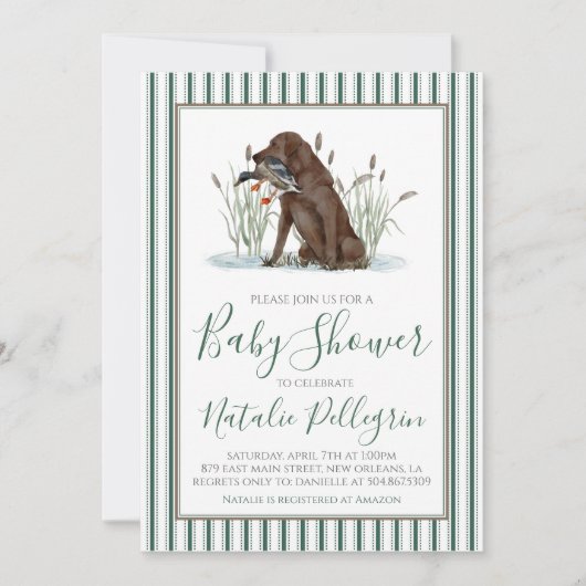 Preppy Southern Duck Hunter-Baby shower Kaart (Voorkant)