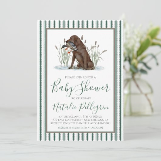 Preppy Southern Duck Hunter-Baby shower Kaart (Staand voorkant)