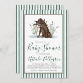 Preppy Southern Duck Hunter-Baby shower Kaart (Voorkant / Achterkant)