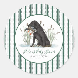 Preppy Southern Duck Hunter-Baby shower Ronde Sticker