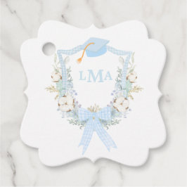 Preppy Southern Gingham monogram Afstuderen Bedankjes Labels