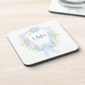 Preppy Southern Gingham monogram Afstuderen Bier Onderzetter (Linkerzijde)