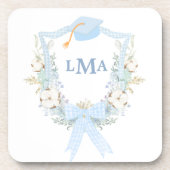 Preppy Southern Gingham monogram Afstuderen Bier Onderzetter (Voorkant)