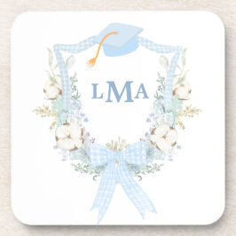 Preppy Southern Gingham monogram Afstuderen Bier Onderzetter