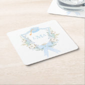 Preppy Southern Gingham monogram Afstuderen Kartonnen Onderzetters (Schuin)