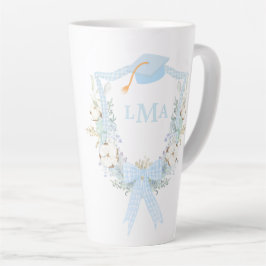 Preppy Southern Gingham monogram Afstuderen Latte Mok