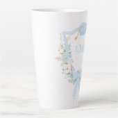 Preppy Southern Gingham monogram Afstuderen Latte Mok (Voorkant)