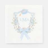 Preppy Southern Gingham monogram Afstuderen Servet (Voorkant)