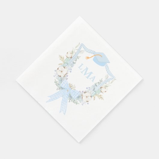 Preppy Southern Gingham monogram Afstuderen Servet (Hoek)