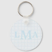 Preppy Southern Gingham monogram Afstuderen Sleutelhanger (Voorkant)