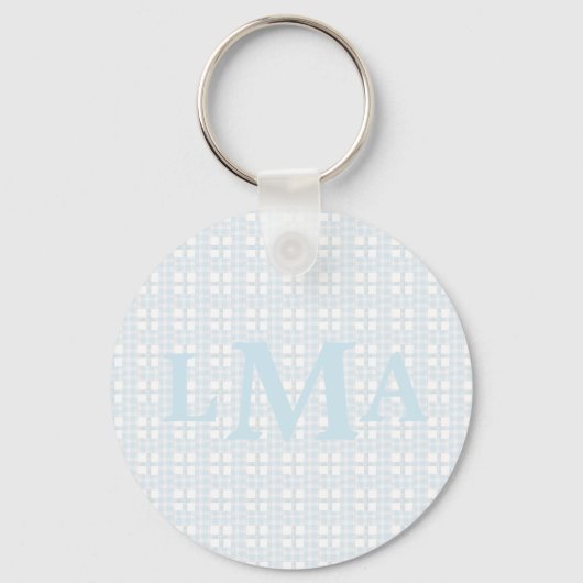Preppy Southern Gingham monogram Afstuderen Sleutelhanger (Voorkant)