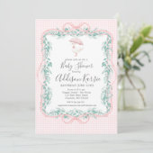 Preppy Southern goose baby shower invite Kaart (Staand voorkant)