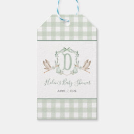 Preppy Southern Green Boy Stork Baby shower Cadeaulabel