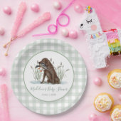 Preppy Southern Green Duck Dog Baby shower Papieren Bordje (Feest)