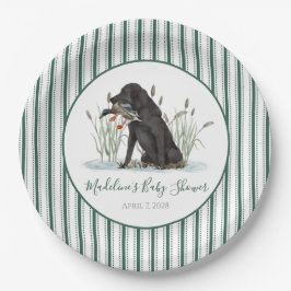 Preppy Southern Green Duck Dog Baby shower Papieren Bordje