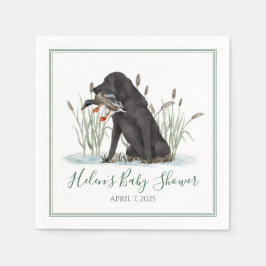 Preppy Southern Green Duck Dog Baby shower Servet