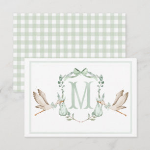 Preppy Southern Green Stork bedankkaart