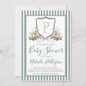 Preppy Southern Pelican Boy Baby shower Kaart (Voorkant)