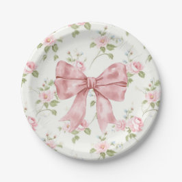 Preppy Southern Pink Bow Girl Baby shower Papieren Bordje