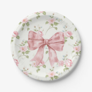 Preppy Southern Pink Bow Girl Baby shower Papieren Bordje